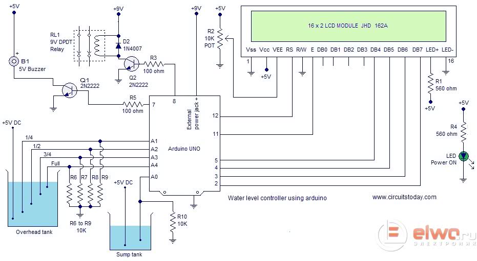Контроллер уровня воды своими руками схема на 555